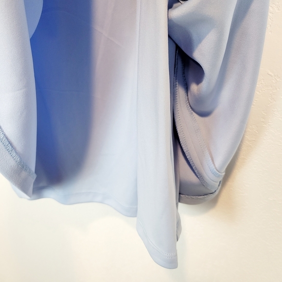 NWT Calvin Klein Pleated Shift 3/4 Sleeve Ruched A-Line Dress Blue Serene - Picture 8 of 11